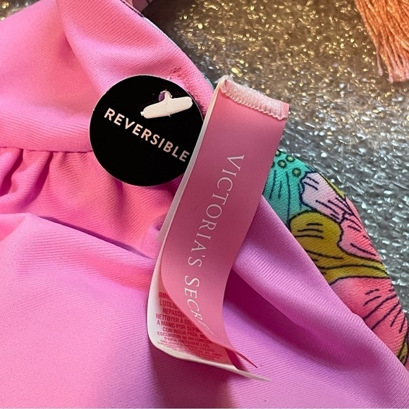 Victoria’s Secret Reversible Boho Bikini TOP floral and pink Top S New w/o tag - Picture 6 of 9